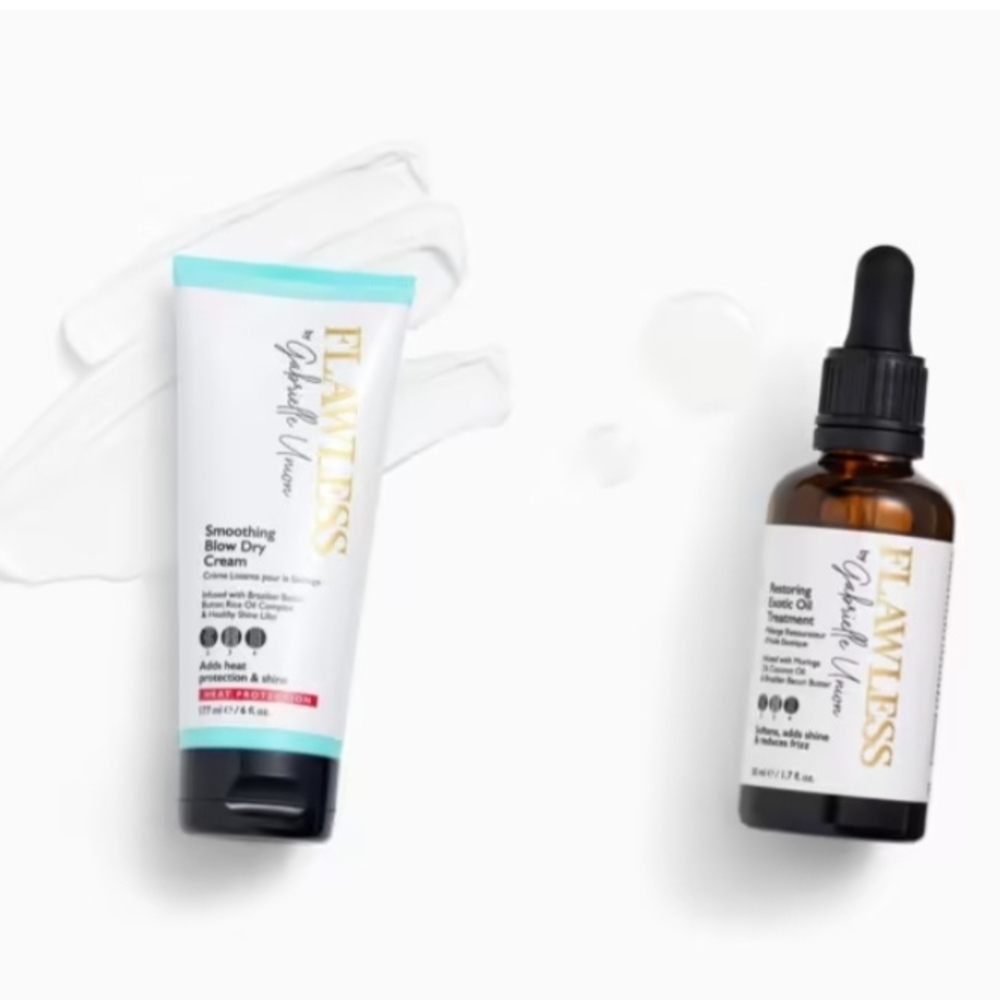 FLAWLESS Smoothing Glow Dry Cream and Balancing Hair Oil Set NWOB